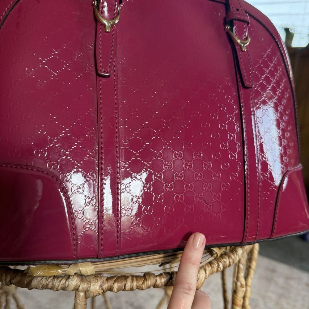 Gucci Microguccissima Pink Patent Leather Nice Dome Bag Pre-Loved Authentic - Picture 10 of 16